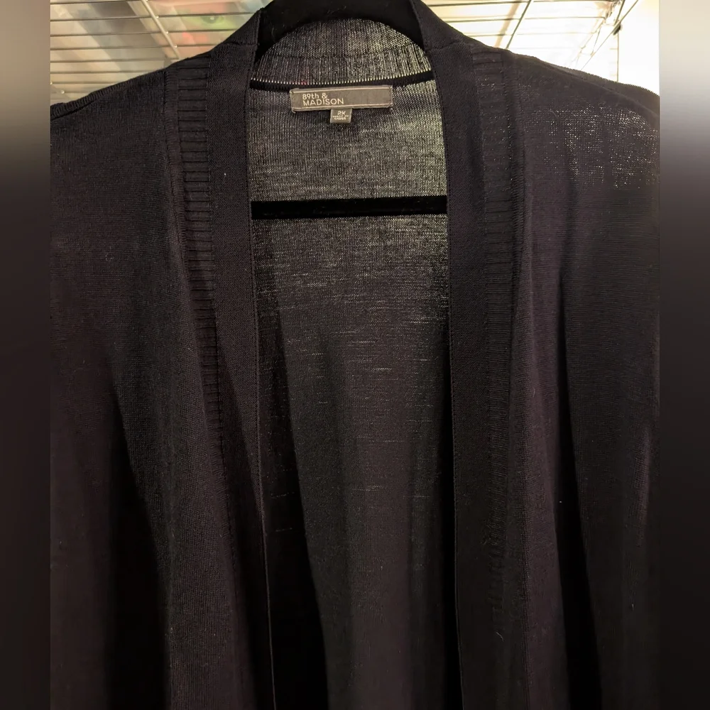 89th & Madison Midnight Blue Long Sleeve Open Front Cardigan Size 2X - Picture 3 of 10